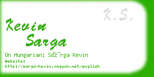 kevin sarga business card